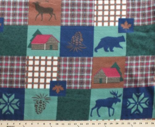 Patchwork Cabina Animal Oso Piña De Tela Polar Estampado por yarda a334.04