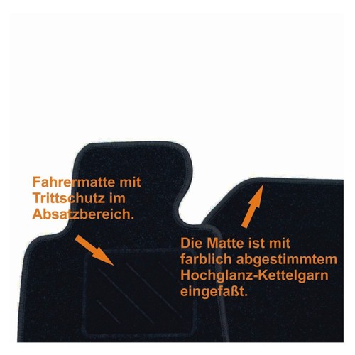 RAU Fussmatten /"ACTION/" schwarz für Seat Arosa FLH ab Bj 5//97