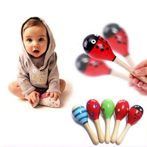 New Baby Kids Sound Music Gift Toddler Rattle Musical Wooden Intelligent Toys SA