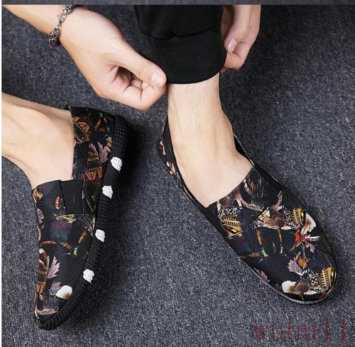 Men/'s Shoes Driving Loafers Slip On Print Floral Casual Moccasins Flats Fashion