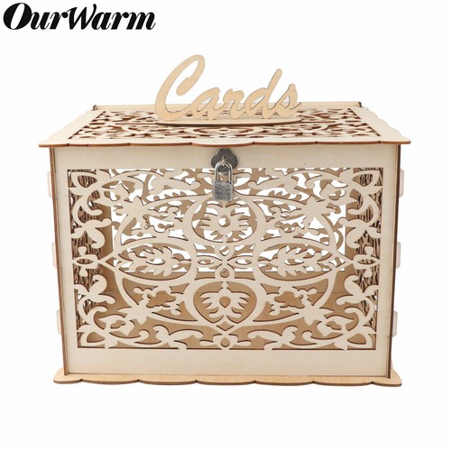 DIY Wooden Wedding Card Box Wedding Advice Box Lock Rustic Party Wedding Favors