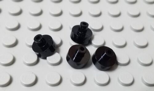 LEGO New Lot of 4 Black 1x1 Round Tiles Pin and Bar Minifigure Air Hockey Piece