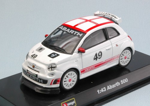Abarth fiat 500 #49 1:43 model 38006w bburago