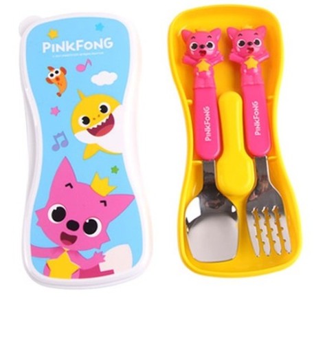 Pinkfong Edison Spoon Fork Case Set For Baby Kids Korea