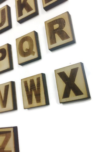 Wooden Full Alphabet Set Of Letters Scrabble 4mm Thick Various Sizes Birch MDF