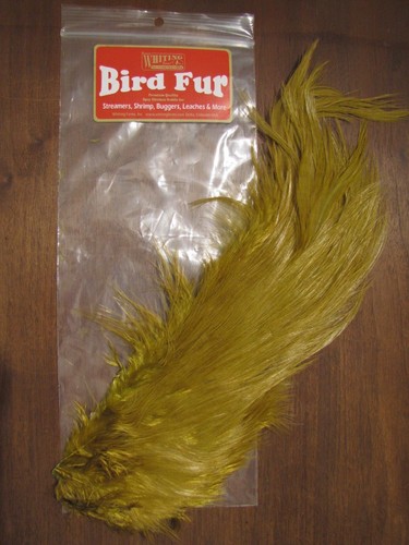 Fly Tying-Whiting Farms Spey Bird Fur Golden Olive