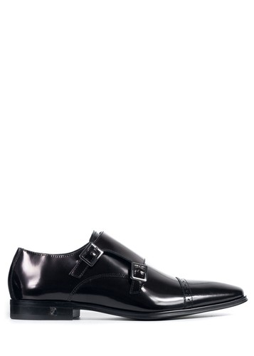 versace spazzolato leather monk strap loafer