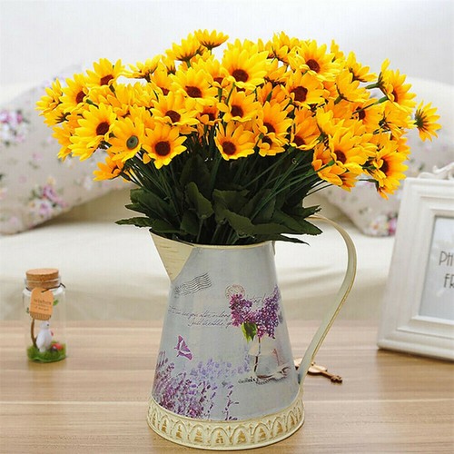 15 Heads Sunflower Fake Silk Artificial Flower Bouquet Home Wedding Floral Decor