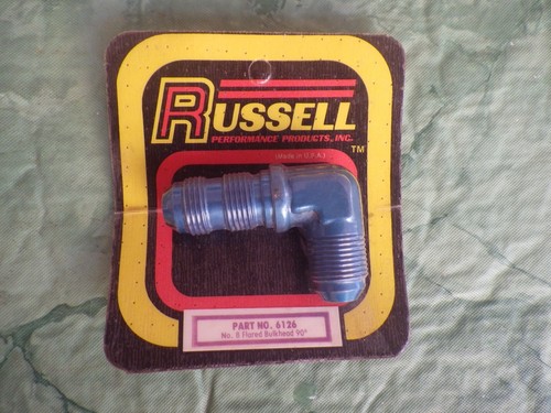 8 AN Male 90 Degree Blue Russell 661260 AN Bulkhead Fitting