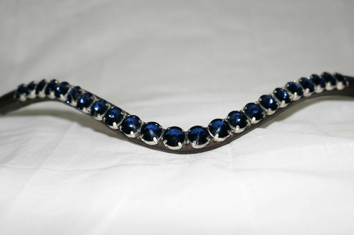 Equipride Bling Browband /"Ruby/" U Forme Brillant Spectacle Dressage Bridle Blue