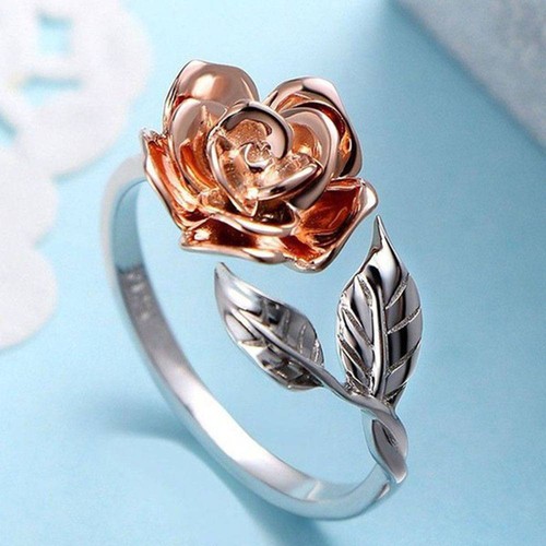 Fashion Fleur Rose Anneau Pour Femmes Réglable Wrap Ouvert Anneau Bagues Cadeaux