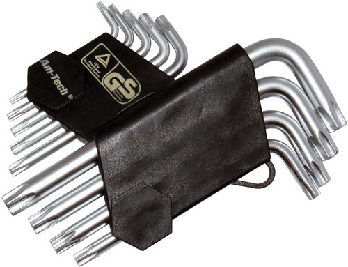 Am-Tech 9-teilig Offset Torx Sechskantschlüssel Set Sicherheitsbits