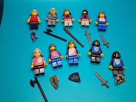 Lot of 10 Lego Vintage Castle Lion Knight Minifigures 6041 6062 6103 6102 6067