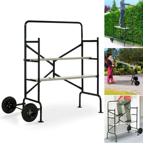 Echafaudage mobile sur roues L.140 xl.78xH.135 cm avec 2 plateformes