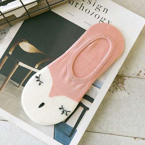 Women Cute Liner Socks Non-slip Invisible No Show Boat Foot Cotton Low Cut Sock