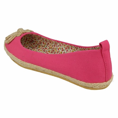 R19B Spot on F2R234 Damas Fucsia Bombas Bailarina De Lona