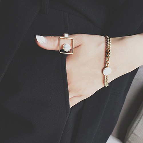 Geometric Round Square Big Finger Ring Boho Ethnic Women Hippie Ring Hollow Z3J3