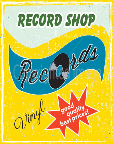 RECORD SHOP VINYL BEST PRICES  METAL TIN SIGN POSTER WALL PLAQUE