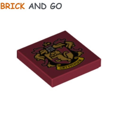 1 X LEGO Harry Potter Plate Gryffindor Red Dark Tile 2x2 Gryffindor New