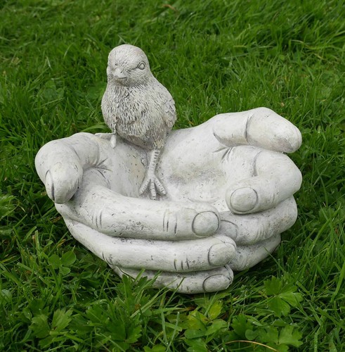 Baignoire Oiseaux Mangeoire Oiseau en mains Pierre Jardin Patio Décoration Eau Decor Cadeau UK