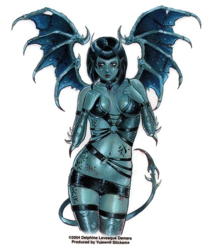 JAPANESE #ANIME #DEMON GIRL #DEVILGIRL #CARDECAL Vinyl BUMPER #STICKER//#DECAL