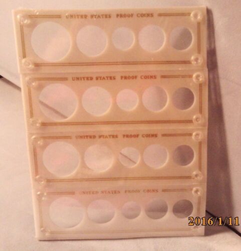 Cent-1//2 $ -NO COINS-4//pkg Hansen Plastic 1 7//8/"X5 7//8/"-White /"US Proof Coins/"