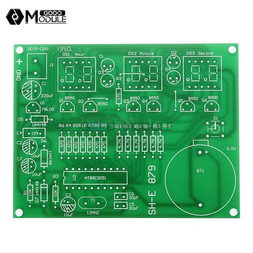 6 Digital AT89C2051 LED Electronic Clock Parts Components DIY Kit Module 9V-12V