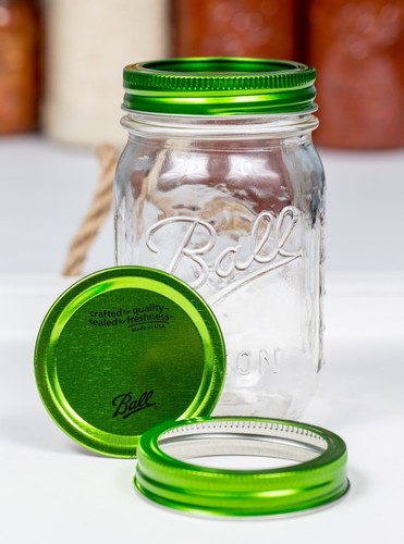 Ball regular Mouth Jar Lid /& bande design series vert
