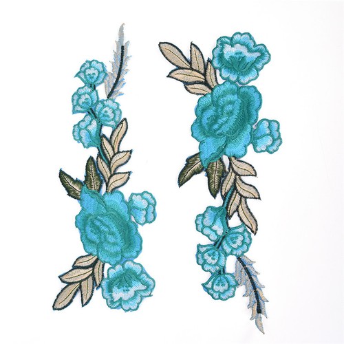 2Pcs Rose Flower Applique Floral Sew Iron On Patches Badge Cool UK