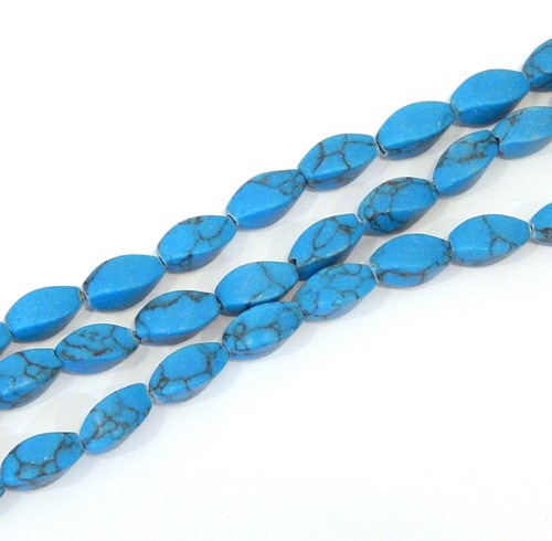 35 Türkis Steine Perlen 11 x 6 mm Natur Oval Edelsteine Schmucksteine BEST G774