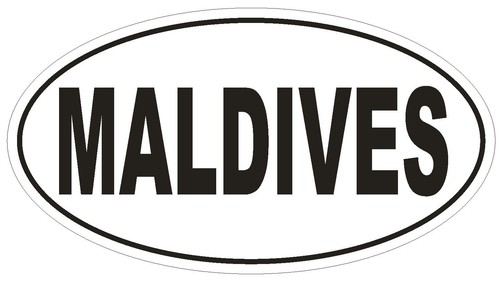 Maldives Ovale Autocollant ou Casque Autocollant D2204 Euro oval code pays