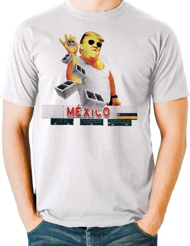 Funny President Trump T Shirt Salt Bae Build the Wall Mexico Big Tall