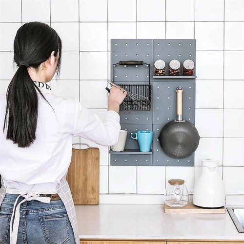 Bathroom Kitchen Rack Holder Plastic Storage Shelf Adhesive Type Wall Mounted