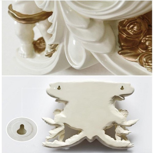 White and Gold Angel Chrub Wall Hanging Vase Home Wedding Party Decor