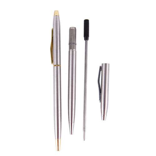 0.7mm Metal Ballpoint Pen Stationery Stainless Steel Rod Rotating Pen Ballpen ZN 