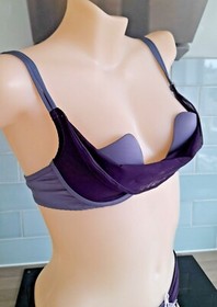 Aubade Purple/Lilac Blue Eternal DARL Sheer Satin/Mesh Moulded Quarter Cup Bra
