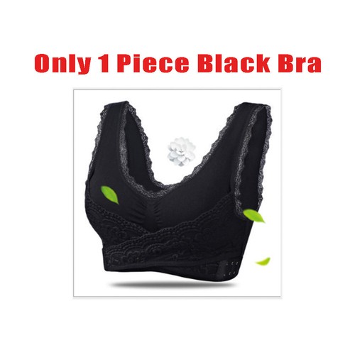 Women Front Cross Side Buckle Wireless Lace Bra Comfy Breathable Yoga Sport Bras