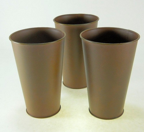 9/" tall Rust Look Flower Pots Metal Arrangements Bucket Pail Weddings Home decor