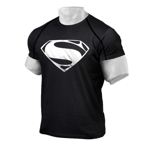 Men/'s Fashion Superman Gym Bodybuilding Casual Training Muscle Sport Tee