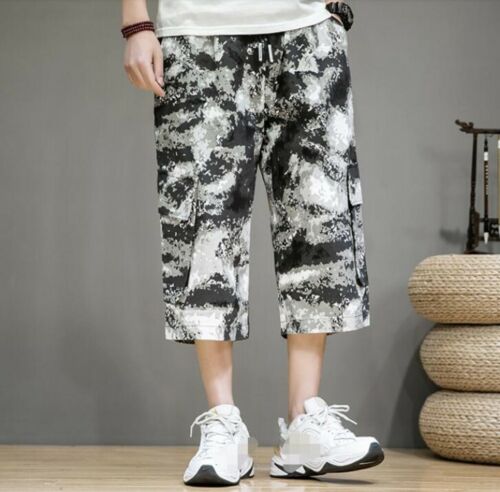Summer Men/'s Camouflage Cargo Cropped Trousers Multi-pocket Pants Shorts Leisure