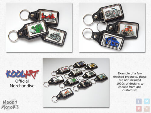 Koolart Cartoon Car Ford Escort RS Turbo Series 1 Leather and Chrome Keyring