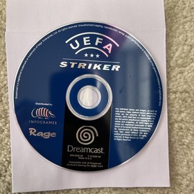 UEFA Striker (Sega Dreamcast, 1999) Spiel, Handbuch und Inlays - ohne Plastikhülle