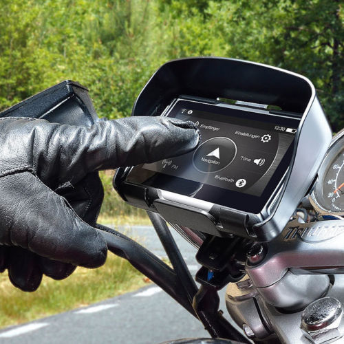 4.3/" Bluetooth Motorcycle GPS Tracker BT Car Navigation System 8GB SAT NAV Maps