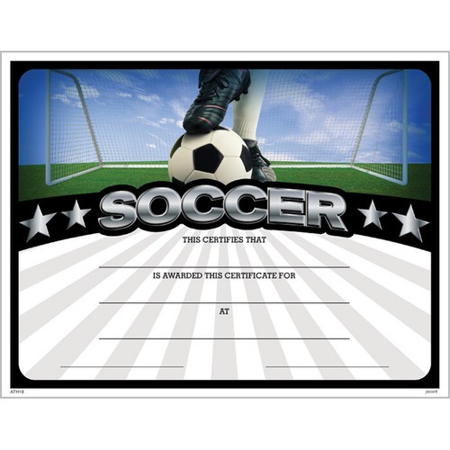 Soccer Award Certificate Pack of 15