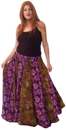 LotusTraders MAXI SKIRT VERTICAL STRIPE BATIK BOHO MADE TO ORDER PLUS SIZE R478