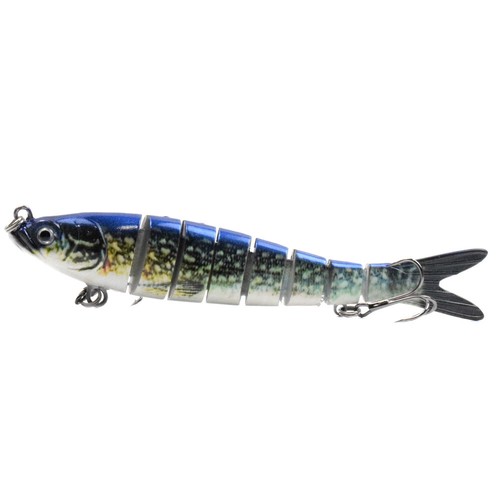 14cm 8 Segment Fishing Swimbait Lures Multi Jointed 2 Hook Hard Bait Crankbait