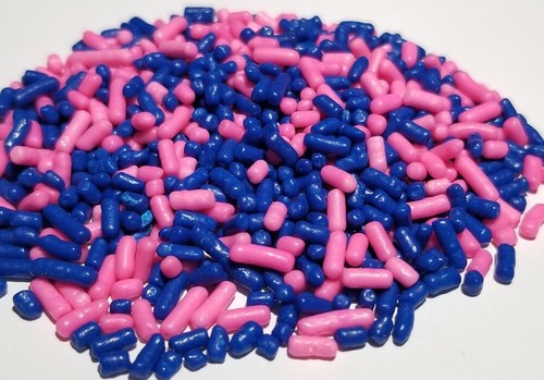 4 oz Dark Blue and Pink Jimmies Edible Sprinkles