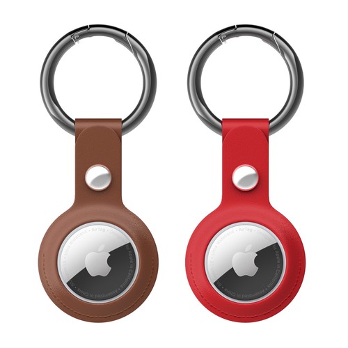 2Pcs AirTag Leather Holder AirTags Tracker Keychain Sleeve Shell Skin Case Cover 2Pcs AirTag Leather Holder AirTags Tracker Keychain Sleeve Shell Skin Case Cover