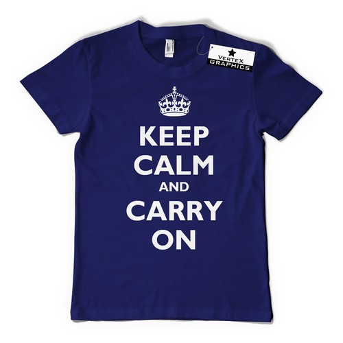 Slogan Keep Calm and Carry On T-ShirtFunny Gift