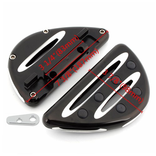 Rear Black Edge Cut Passenger Floorboards For Harley Road King Tour Glide 93-15